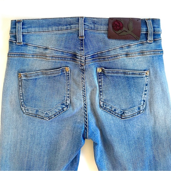 ROBERTO CAVALLI FADED MID-RISE BOTTOM SHAPING SKINNY ANKLE JEANS Sz US6/EU42 - Picture 9 of 14